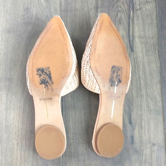 DOLCE VITA NATURAL STRAW POINTED MULES WOMANS 6 - Picture 8 of 9